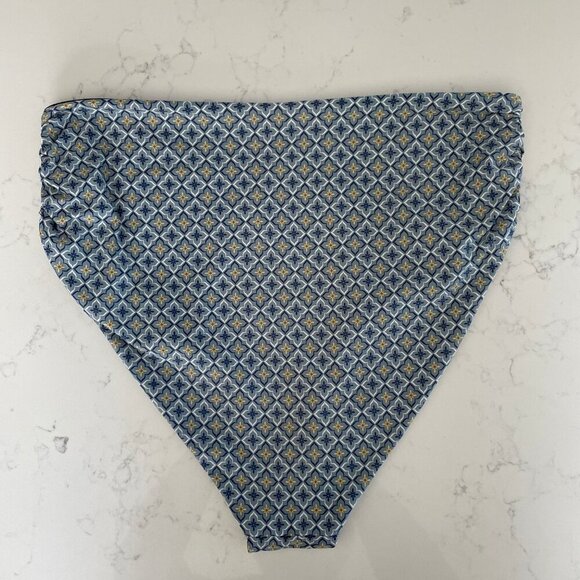 Reversible Print/Solid Hi Waist Bikini Bottoms Grey Blue Yellow Sz S/M no tags - Picture 4 of 7